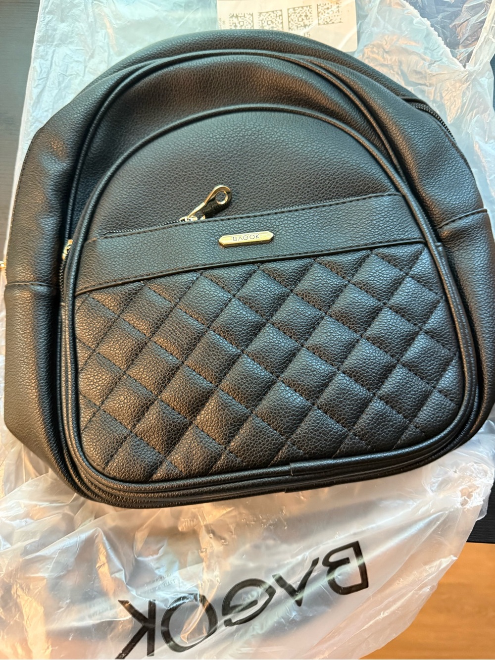 Black Quilted Women's Backpack